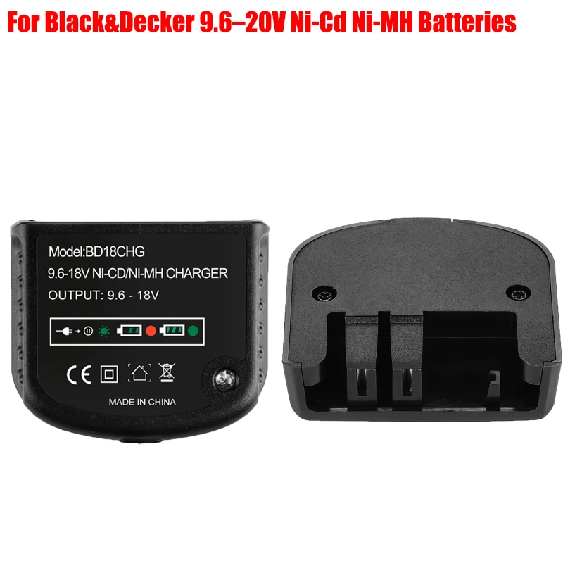 Portable Battery Charger Compatible for Black&Decker 9.6–20V Ni-Cd Ni-MH Batteries Power Tool Battery Charger Smart Fast Charger