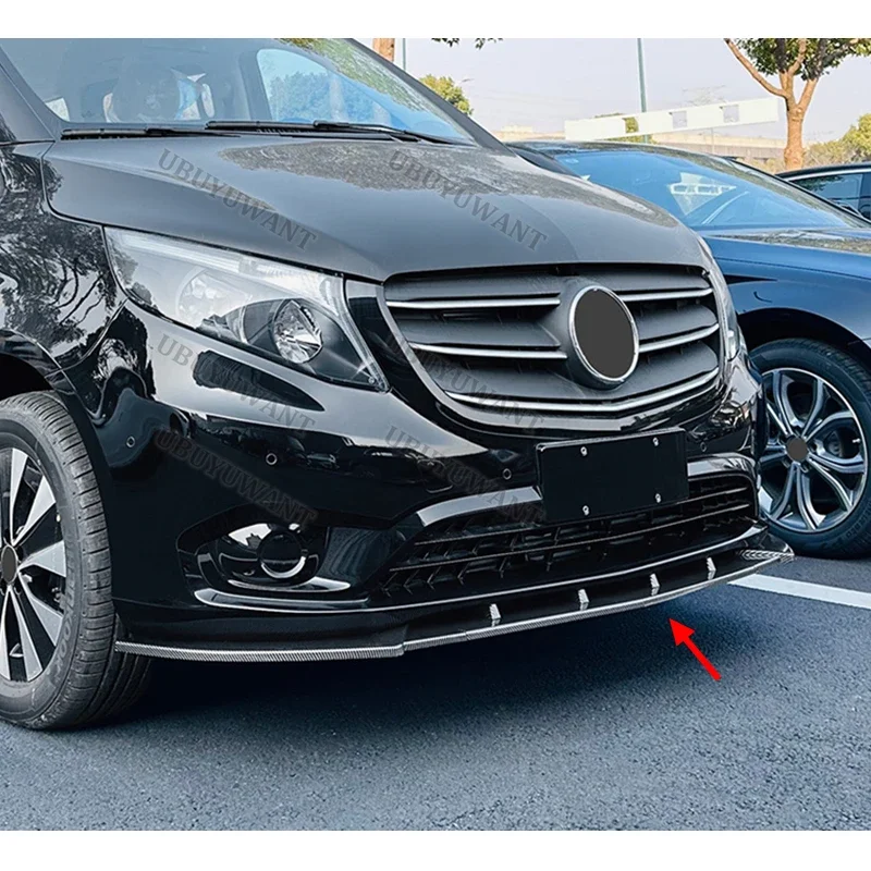 Front Bumper Lip Spoiler Diffuser Splitters Body Kit Aprons Cover Guard Trim Compatible For BENZ Vito W447 2016-2023