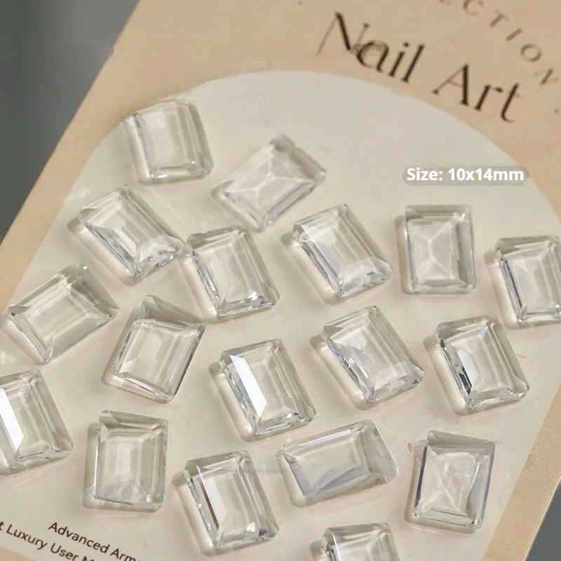 100/200Pcs Clear Glass Rhinestones Pointed Back Mixed Shapes Transparent Crystal Ice Snow Nail Art Christmas Winter Decor DIY