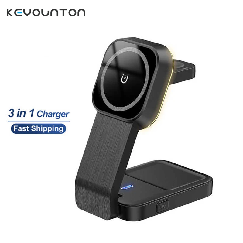 

Магнитное беспроводное зарядное устройство 3-в-1, 15 Вт, быстрая зарядка, складное для IPhone 13 14 15 16 Pro Max, зарядное устройство для часов Airpods Pro 3 2