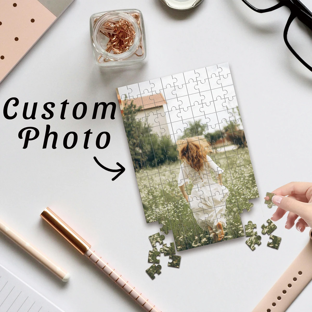 1pc Custom Photo Single Portrait Wooden Jigsaw Puzzle,Ideal Anniversary,Wedding,Birthday,Valentine Gift For Family Friends
