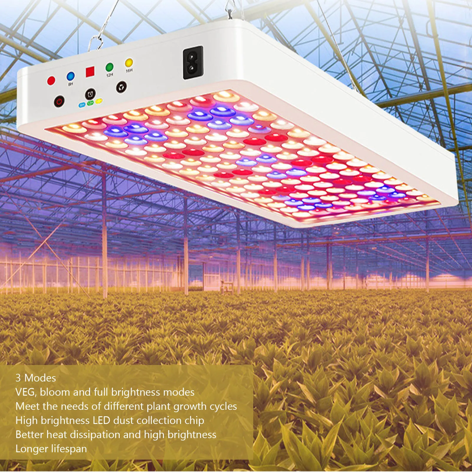

LED Grow Light Full Spectrum 3 Modes Timing Hanging Plant Grow Lamp with Remote Control for Indoor Greenhouse