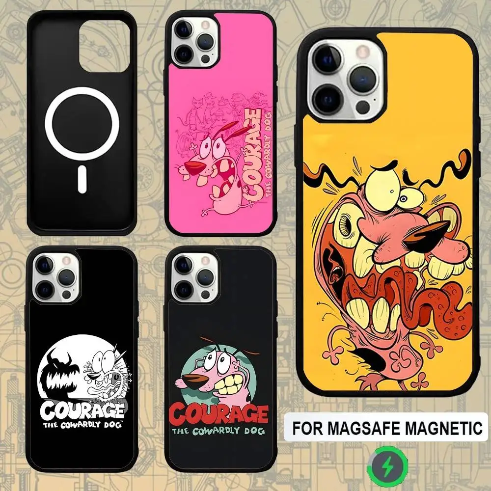 

Courage The C-CowardlyS Dog Phone Case For IPhone 16e,16,15,Pro,Max,14,Plus,13,12,11 Magesafe Magnetic Wireless Charge Cover