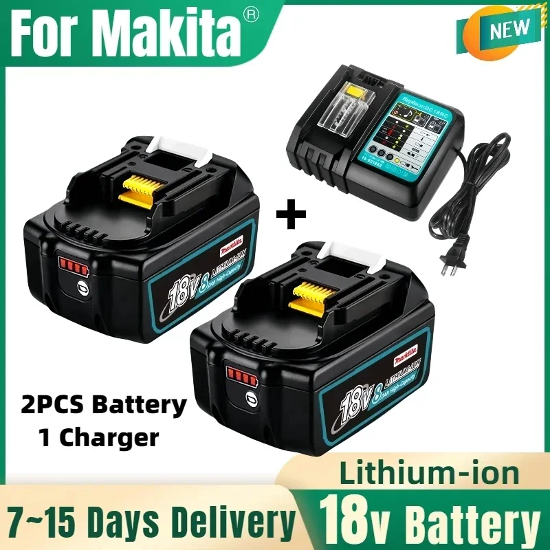 100% สําหรับ Makita 18V 6.0Ah 8.0Ah 12.0Ah ความจุสูง LED ไฟแสดงสถานะเปลี่ยนได้ 18V แบตเตอรี่