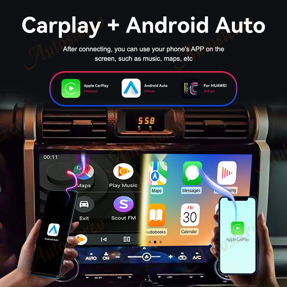 15 Inch Android 13 Carplay For TOYOTA FJ Cruiser Car GPS Navigation Auto Stereo Head Unit Multimedia Player Carplay Radio Tape