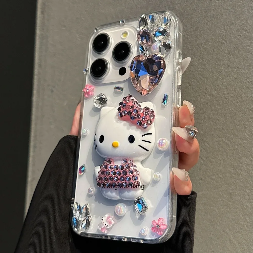 Hello Kitty Herzförmige Strass-Schutzhülle für TCL 60 50 SE 50 LE 50 XL Nxt-Papier für TCL 505 502 501 605 Diamond Cover – Detail 3