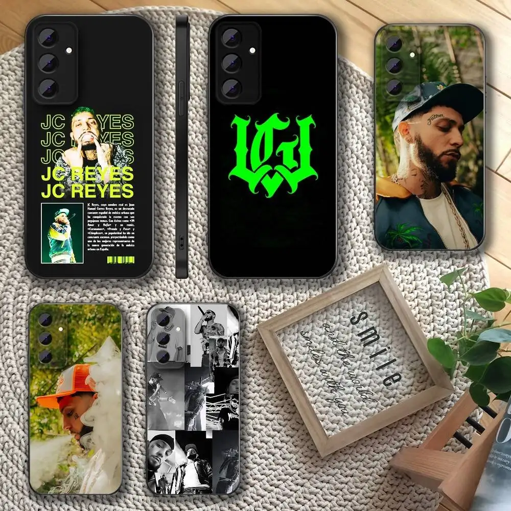 حافظة هاتف Jc Reyes JC REYES Tour 2025 لهاتف سامسونج S 25,24,23,22,30,21,10,9,Ultra,Plus,Lite,FE,4,5G حافظة سوداء ناعمة