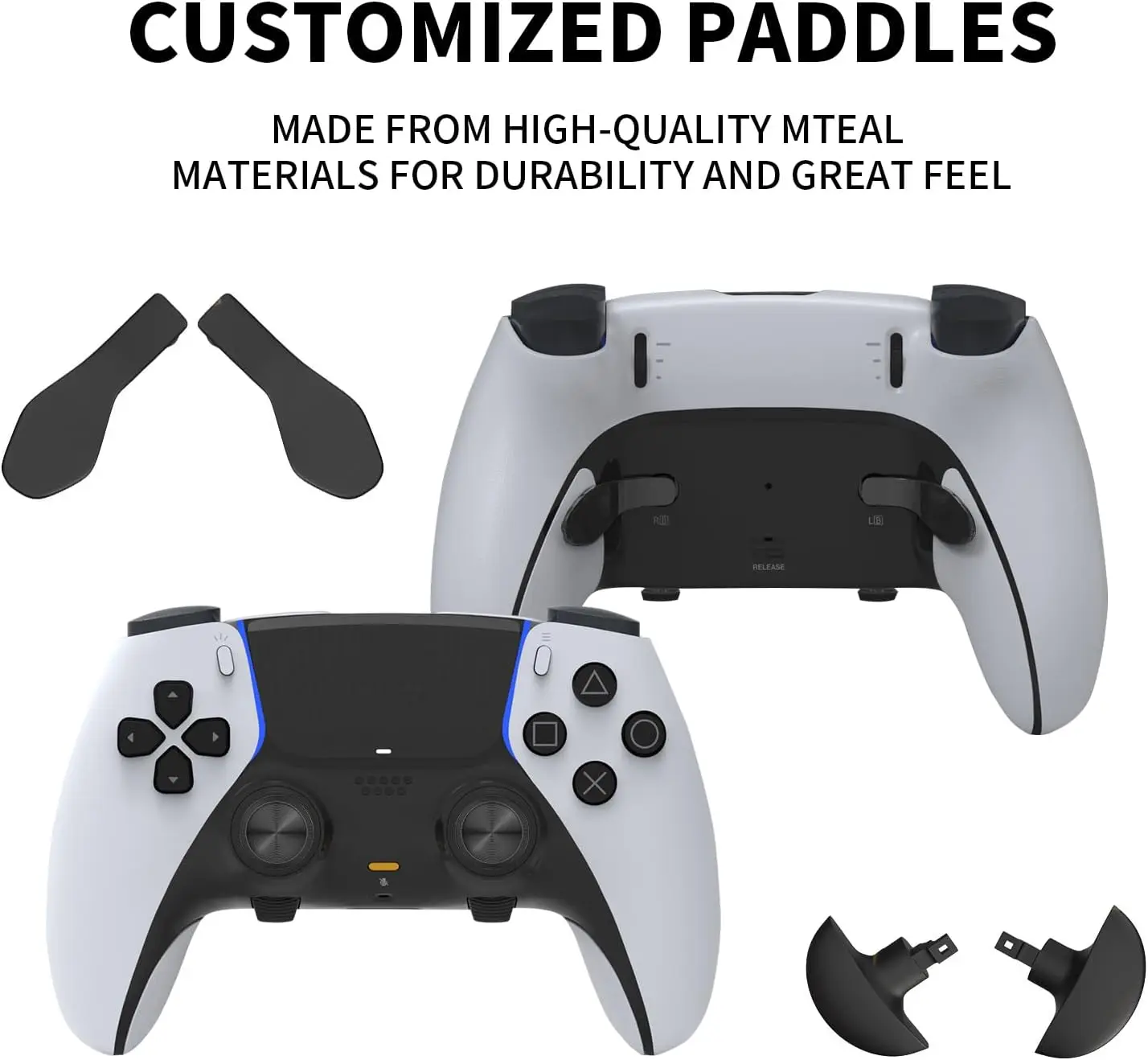 Thumbsticks de Metal para PS5 Edge Controller, botones de disparo de 4 paletas traseras, reemplazo para PS5 Dualsense Controller, 14 en 1 Acc