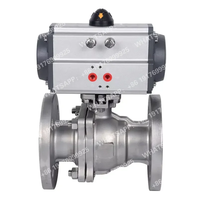 Dn25 or 6 Inch Stainless Steel Flanged 2pc Ball Valve with Pneumatic Actuator