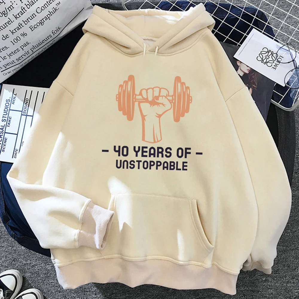 

40 Ans 40th Years Birthday hoodies women vintage graphic Hood sweater women streetwear pulls