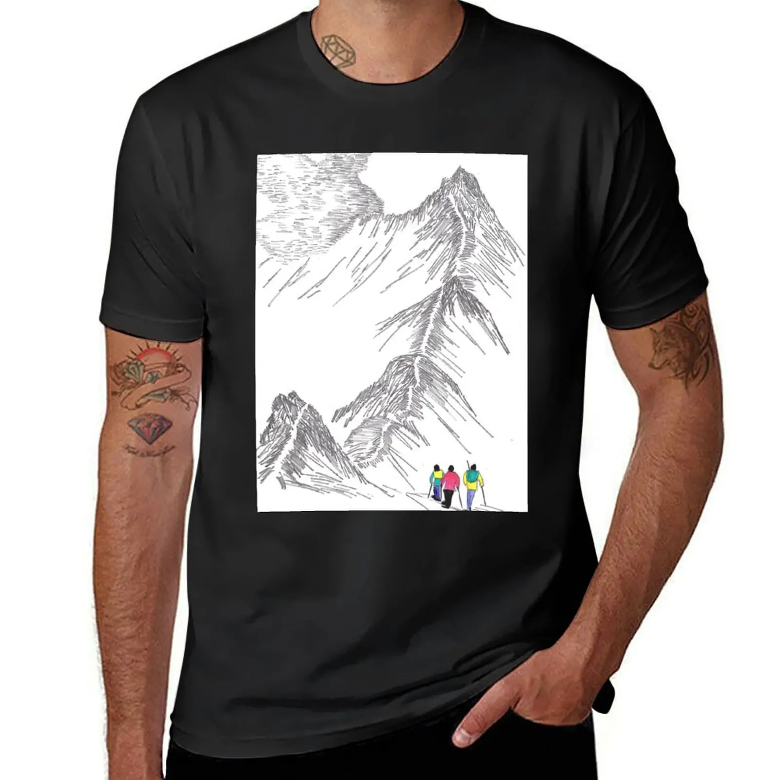 Fellwakers on Striding Edge, English Lakes T-Shirt plus size tops summer top workout shirts for men