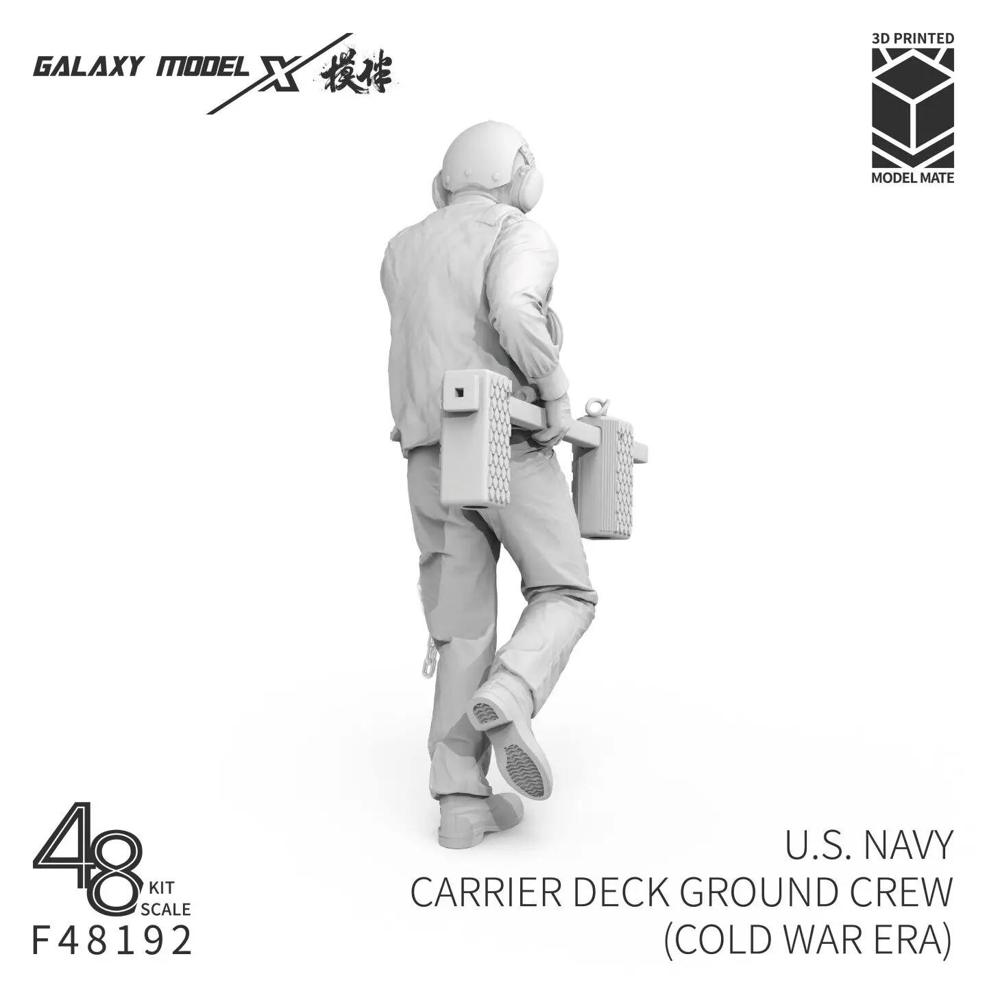 Galaxy 1/48 US Navy Carrier Deck Ground Crew 3D Printed Resin Figure Unpainted for Cold War Era Model Scene Building Hobby Craft