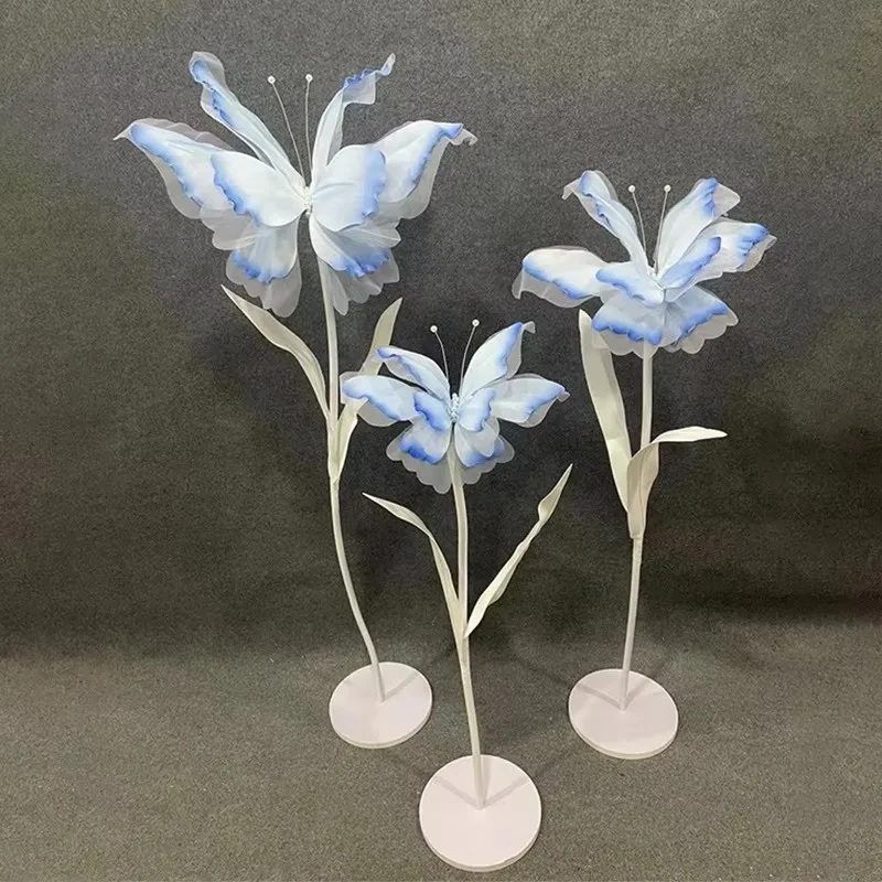 3 Stück Künstliche Schmetterlings-Gazeblumen für Hochzeiten im Freien, Dekoration für Zuhause, Events, Partys und Fenstergestaltung – Detail 10