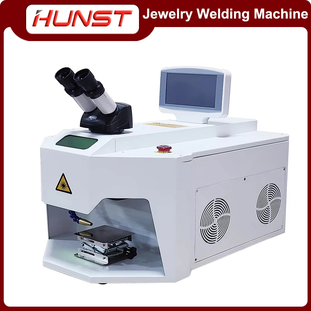 HUNST 200W Jewelry Laser Spot Welder Laser Welding with HD CCD Microscope for Gold and Silver Chain Links Pendants Rings