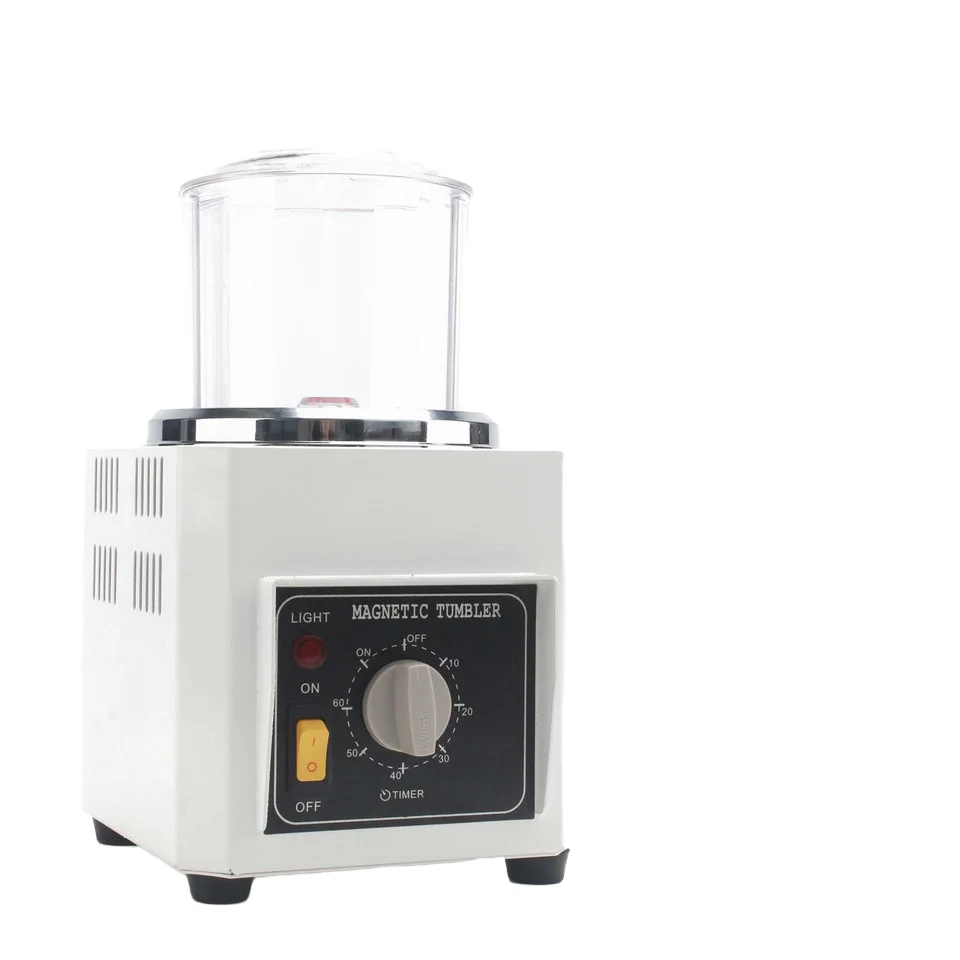 

KT-90 Mini Jewelry Polisher Finisher Finishing Machine Metal Hardware Tumbler Magnetic Polishing Machine for Jewellery Gold