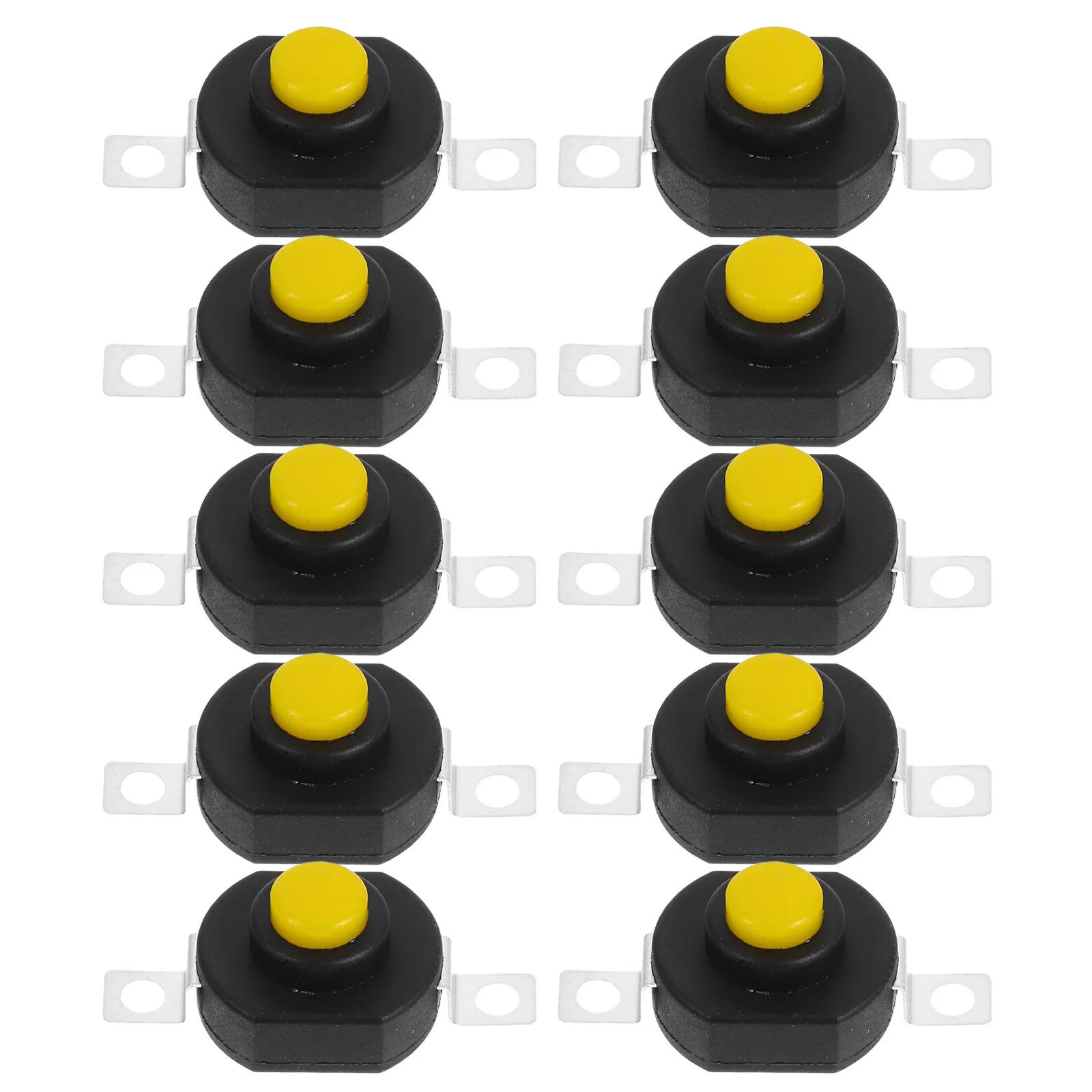 10pcs Black Mini Self-Locking Push Button Switch for LED Flashlight Power Control, Latching Micro On-Off Switch
