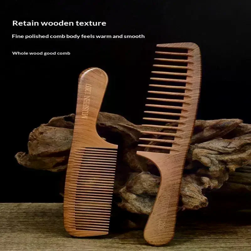 Natural Pear Blossom Comb Smooth Scalp Massage Anti Tangling Bamboo Wood Static Hair Brush Salon Tool