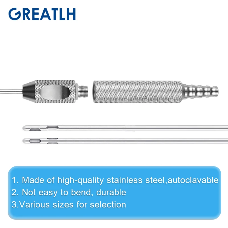 Threaded Handle Tri-port Three Holes Liposuction Cannula Liposuction Surgical Instrumrnt Fat Transfer