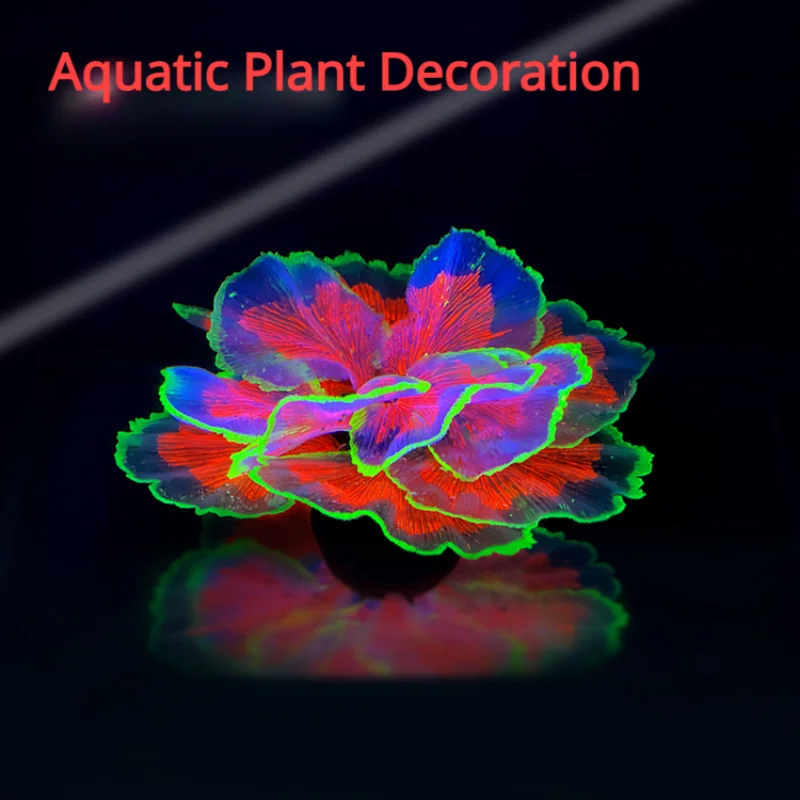Fluorescencyjny wystrój akwarium akwarium krajobraz koral symulacja sałata koralowe ozdoby mały podwodny świat wystrój krajobrazu