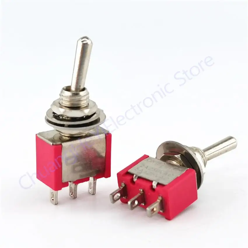 Red Miniature Toggle Switch MTS-103 MTS103 AC 250V/2A 120V/5A Mini Switch Lever Switch 3 Pin ON/OFF/ON 3P3T