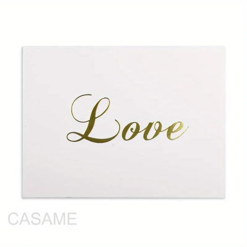 48pcs Mini Gold Embossed Thank you Card Valentine Happy Birthday Christmas Party Wedding Invitations Letter Greeting Cards