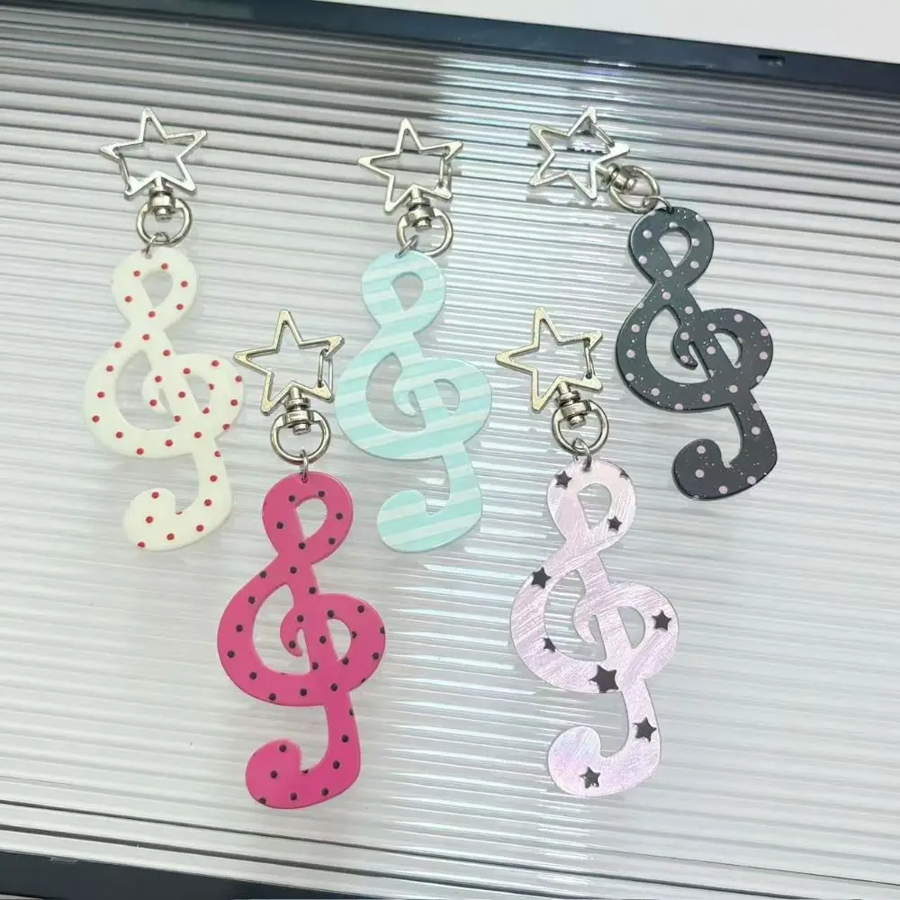 Fashion Cartoon Acrylic Keychain Shaped Illustration Sweet Musical Note Keychain INS DIY Handbook Mobile Phone Pendants
