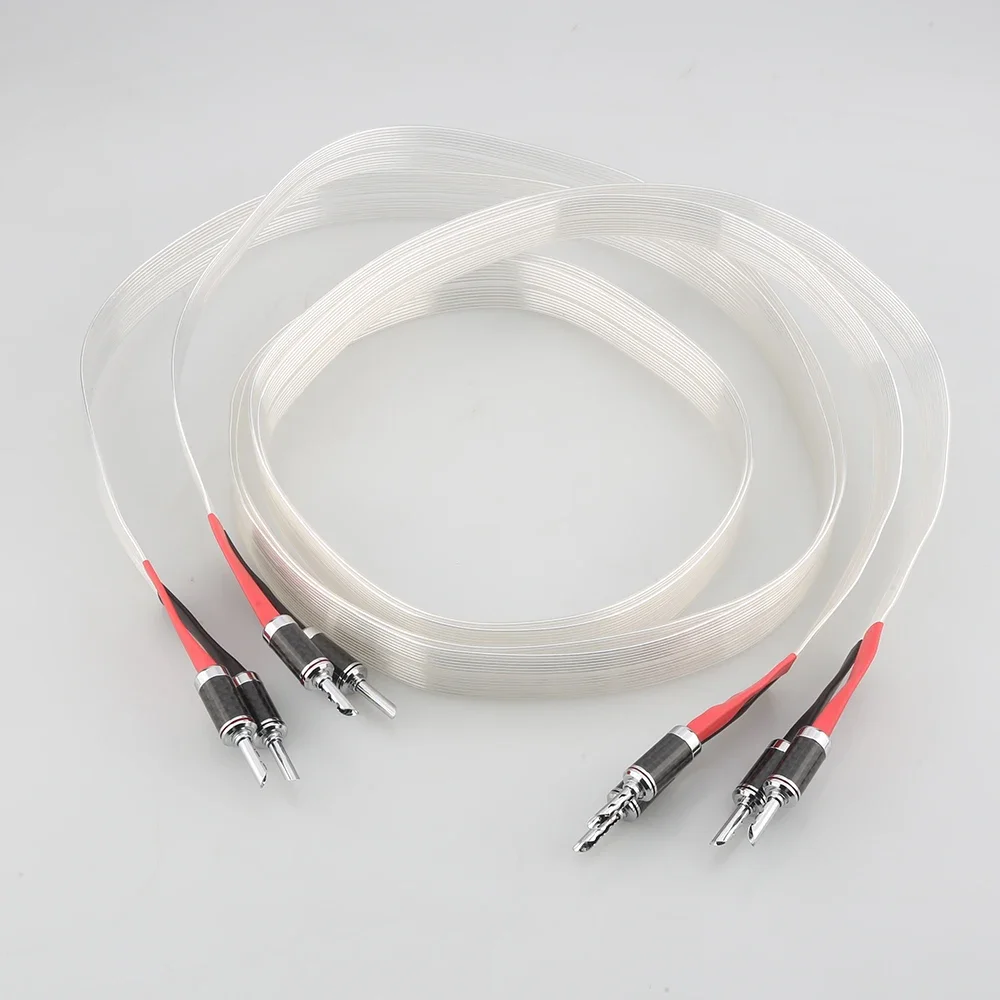 Высокое качество Audiocrast пара Hi-Fi аудио акустический кабель OCC посеребренный провод динамика из углеродного волокна банановый штекер