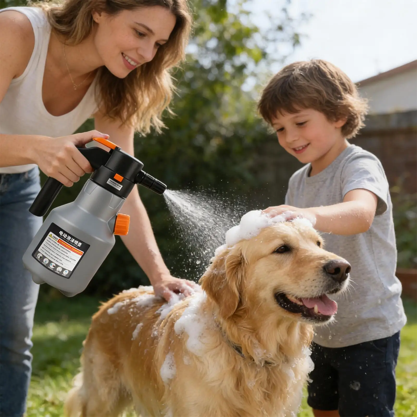 Battery Foam Sprayer 2L Portable Wide Coverage Cleaning Electric Foam Sprayer Car Wash For Auto Vehicle Home Kitchens Outdoor