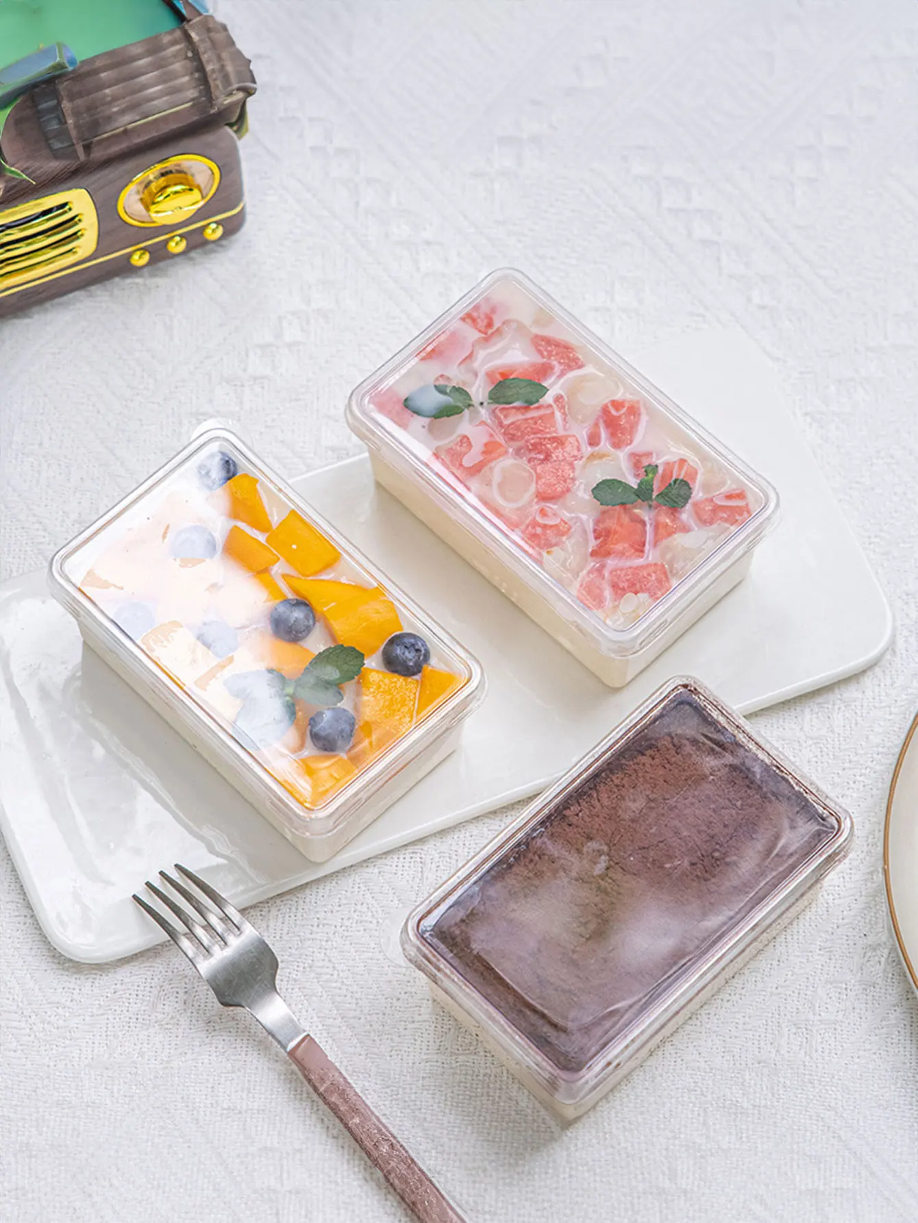 5pcs, dessert packaging box baking container tiramisu mousse cake box