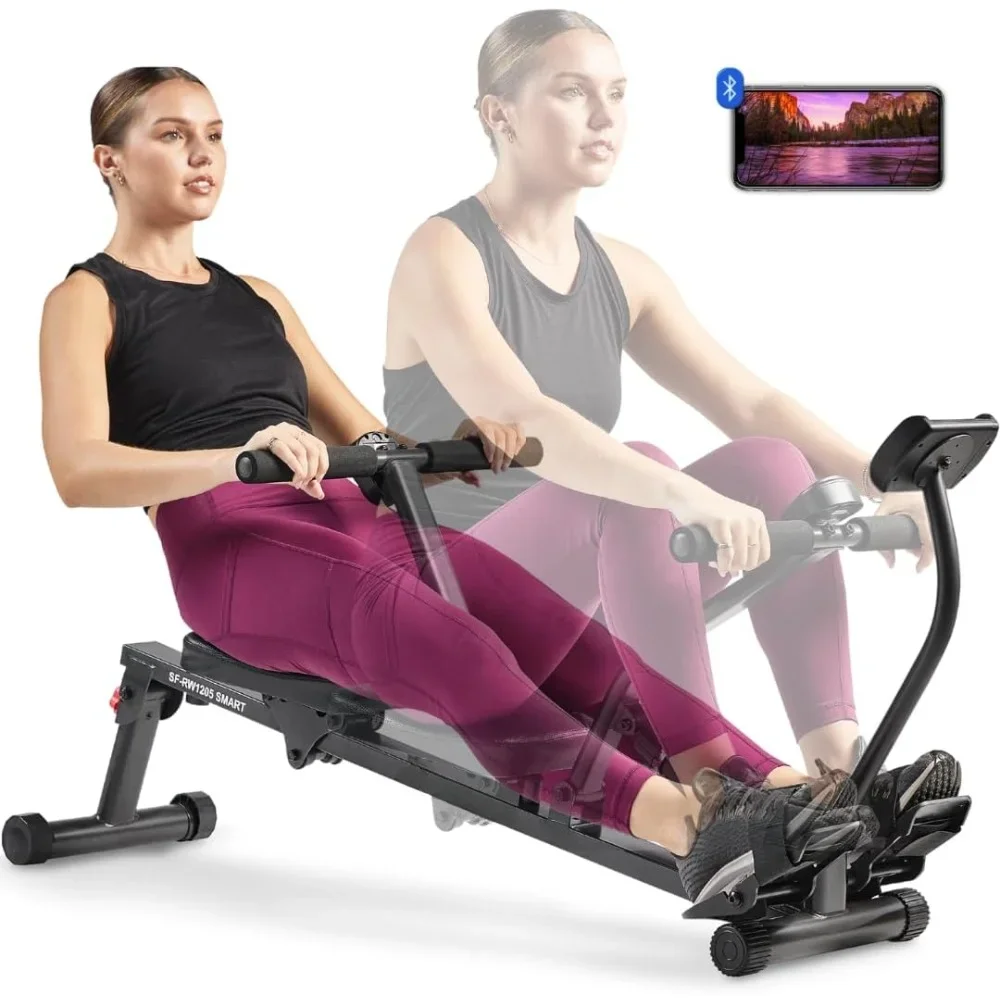 

Compact Adjustable Rowing Machine with 12 Levels of Complete Body Workout Resistance and Optional Enhanced Connectivity