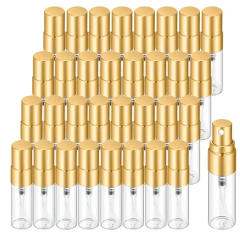30/50/100pcs 2ml/3ml/5ml/10ml Glass Refillable Perfume Bottle Empty Spray Bottle Atomizer Perfume Bottles Metal Spray Bottle