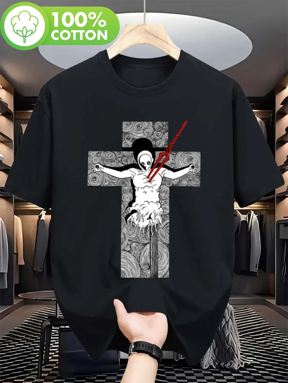 EVA Second Apostle Lilith Anime T-shirt -Japanese Anime Retro Style T-shirt Suitable for Anime Exhibitions and Daily Casual Wear