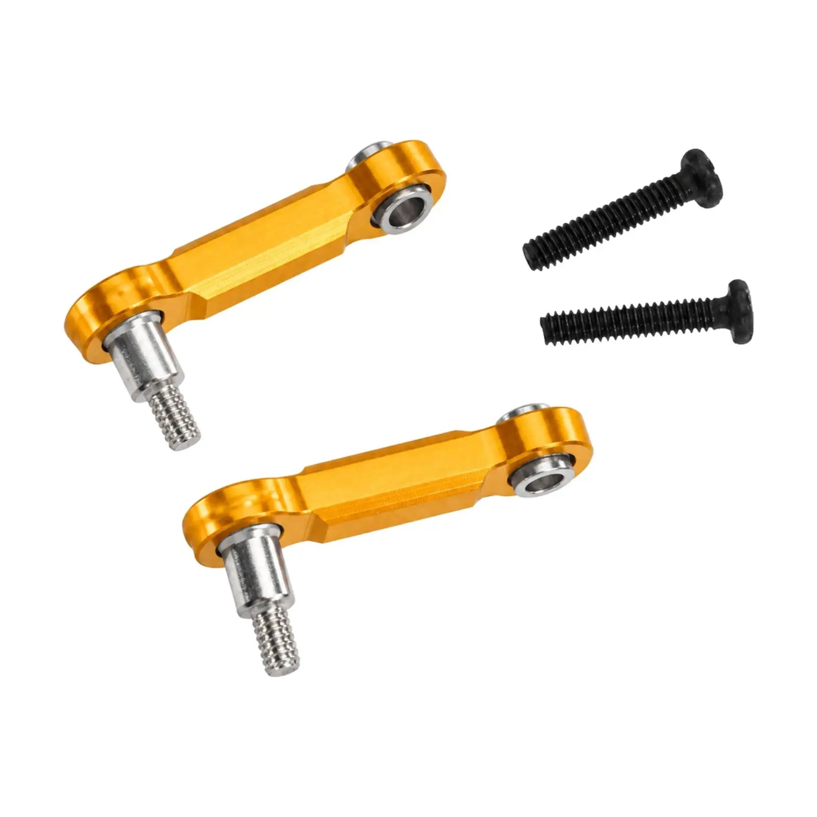 2 Pieces Rear Shock Absorption Linkage Rigid Metal Rear Fixed Pull Rod RC Replacement Part Set with Screws Easy to Install