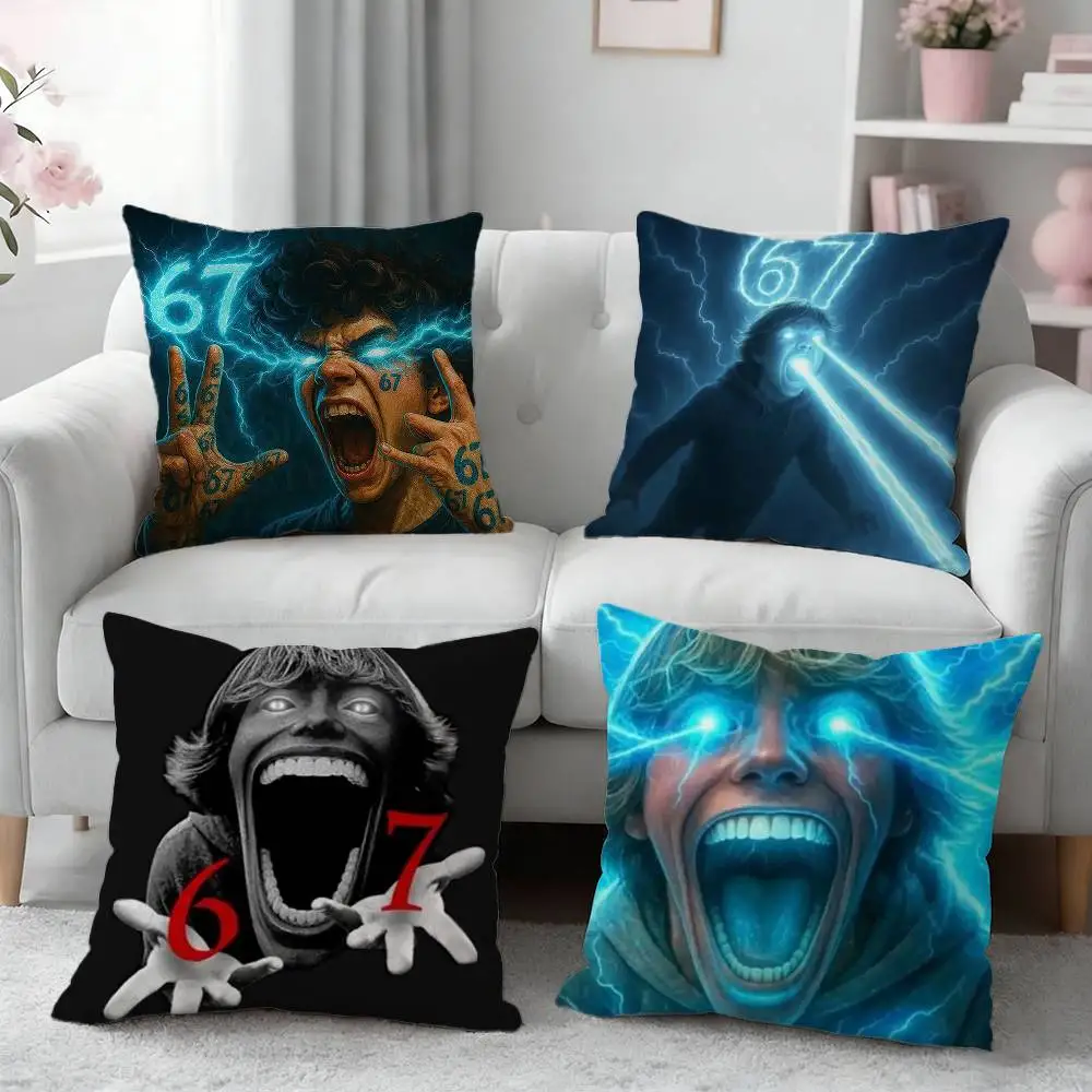 

Italian brainrot animal 67 six seven Pillow Case Cushion Cover Throw Pillow Case For Car Sofa
