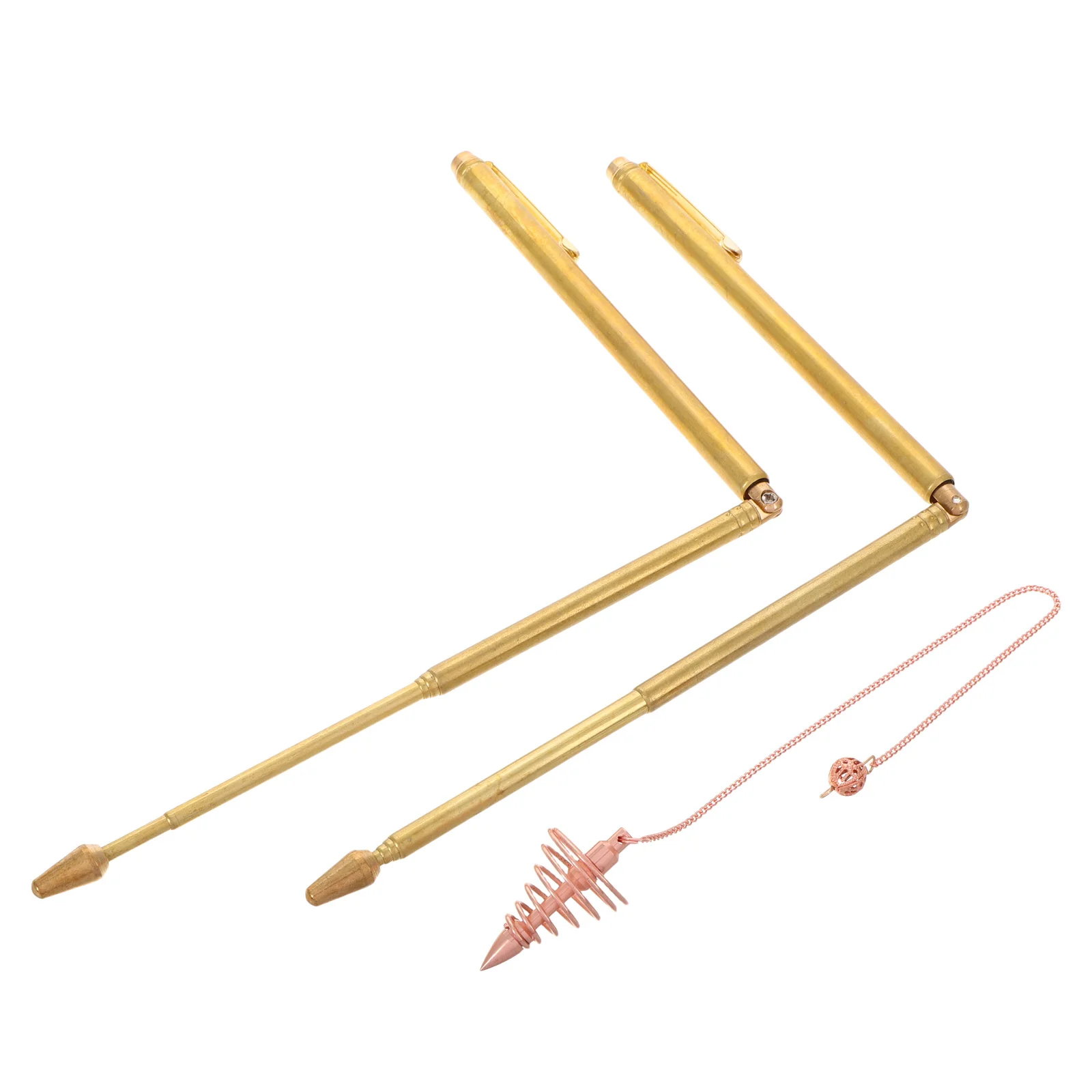 

1Set Brass Dowsing Rods Copper Metal Divining Tool for Water Treasure Hunting Portable Sturdy Spiritual Measuring Stick Outdoor