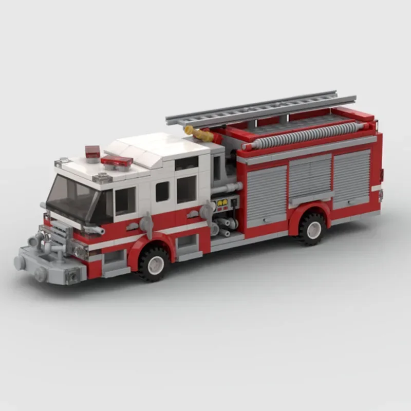 

New MOC-156284 Fire Truck - Fire Pump Truck City Vehicles 422pcs Kids Building Block Toys DIY Merry Christmas Birthday Gift