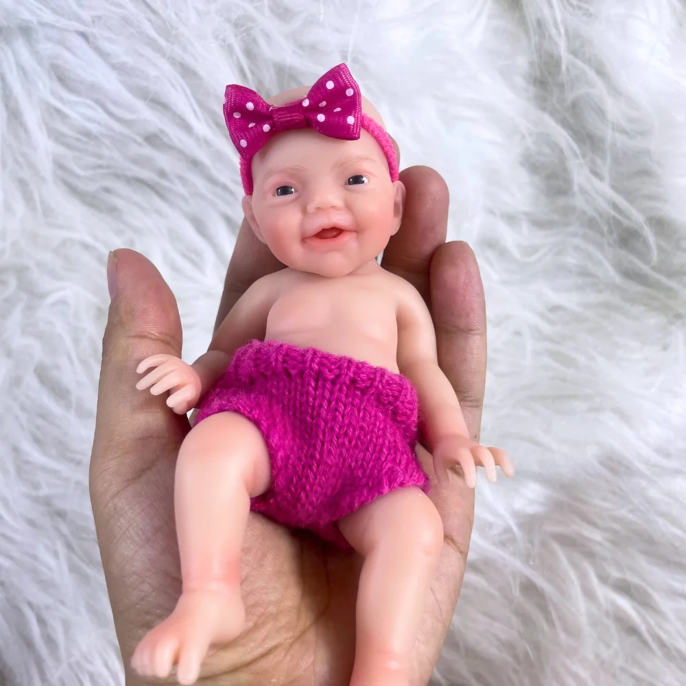 Mini 6 Inch 15CM Lifelike Full Silicone Reborn Baby Charlie Doll Solid Silicone Soft Body Girl Birthday Christmas Gift