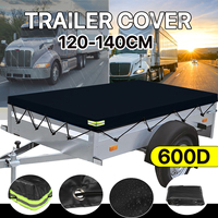 600D Trailer Cover Heavy Duty PVC Waterproof Windproof Dust Protector With Rubber Belt 120 - 140 cm