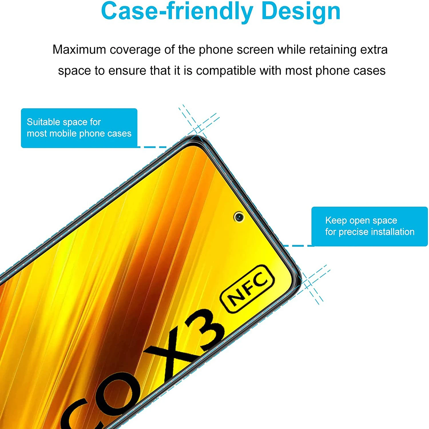 لXiaomi POCO X3/X3 Pro/X3 nfc/X3 GT HD فيلم الزجاج المقسى