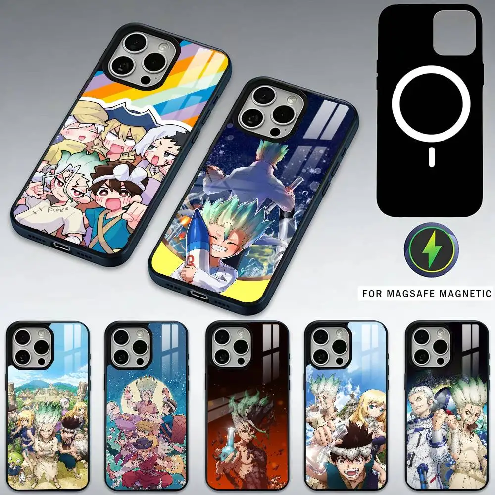 

Anime Dr. S-STONE Phone Case For iPhone17,16,15,14,13,12,11 Plus,Pro Max Magnetic For Magsafe Wireless Charging