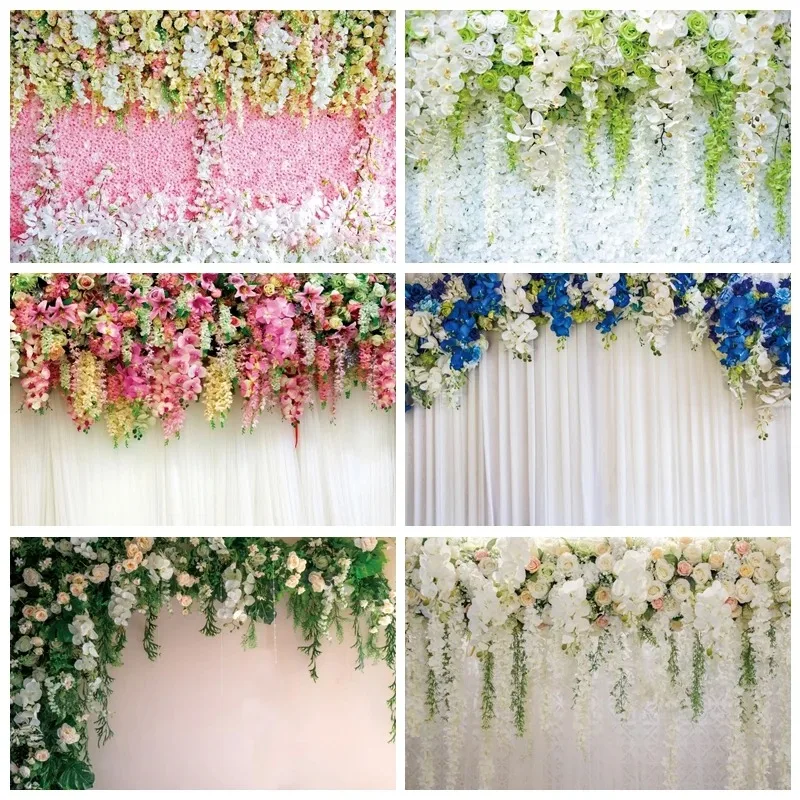 Wedding Photography custom Backdrop Flower Floral Bridal Shower Ceremony Baby Birthday Photographic Background Photo Studio Prop