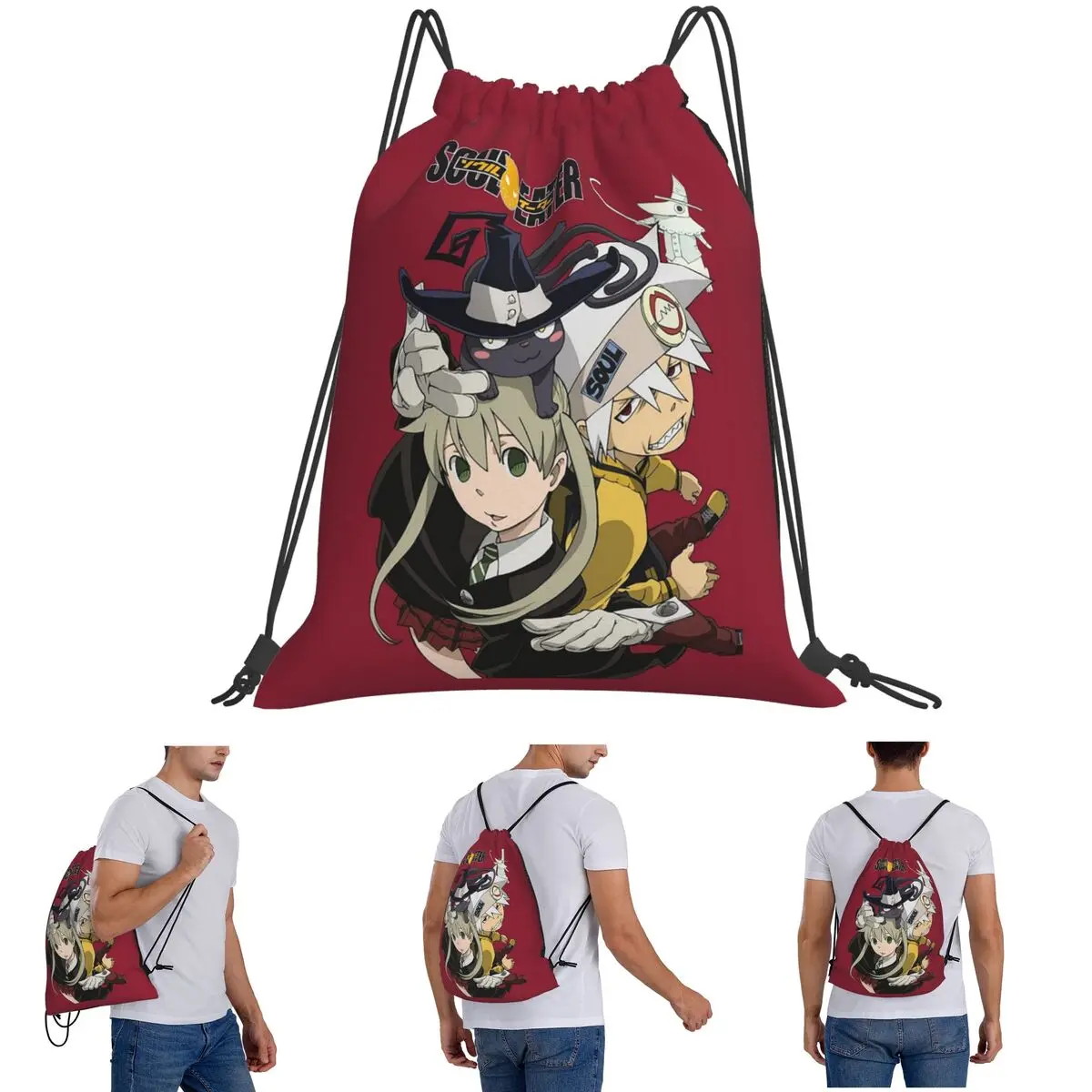 

Soul Eater Anime Backpacks Casual Drawstring Bags Shoes Bag Book Bags for Travel School