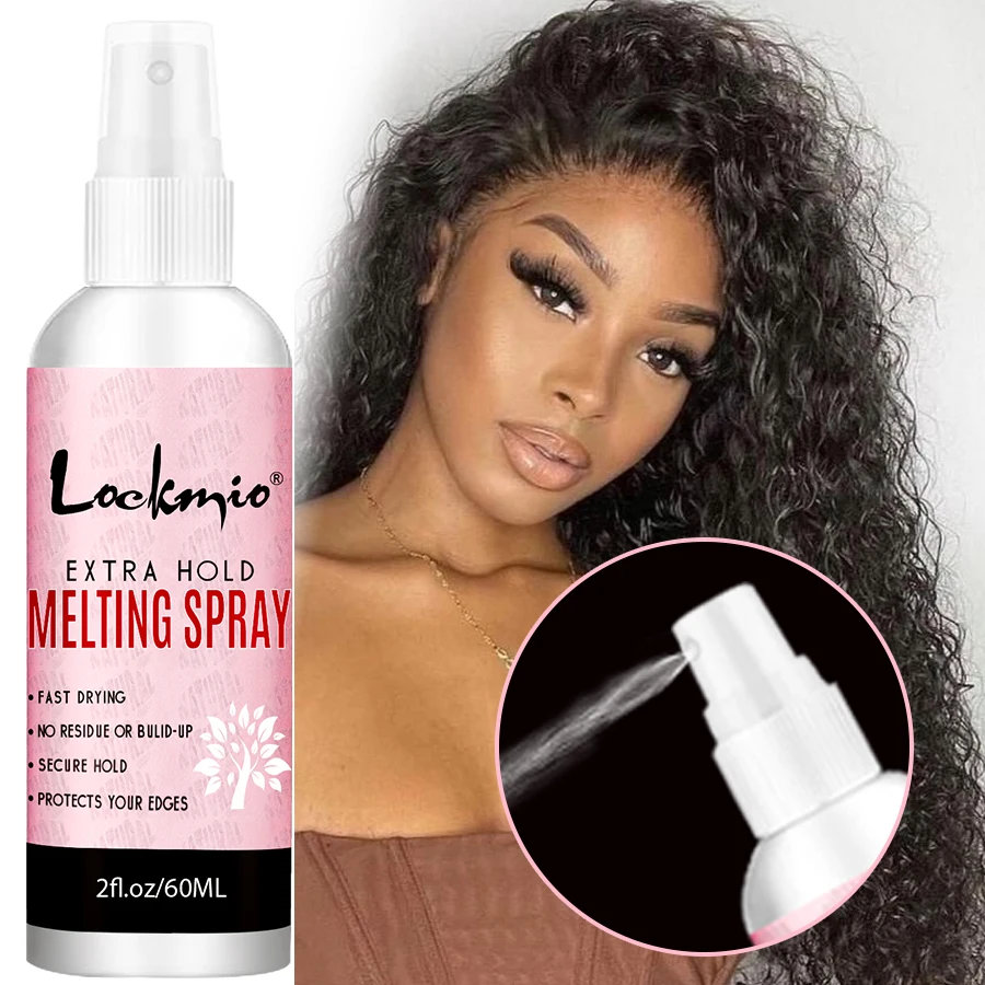 LOCKMIO 60ML Fast Dry Melting Spray Lace Glue Adhesive Long Lasting Hold Wig Mesh Adhesive Cosplay Wig Installation Fixing Agent