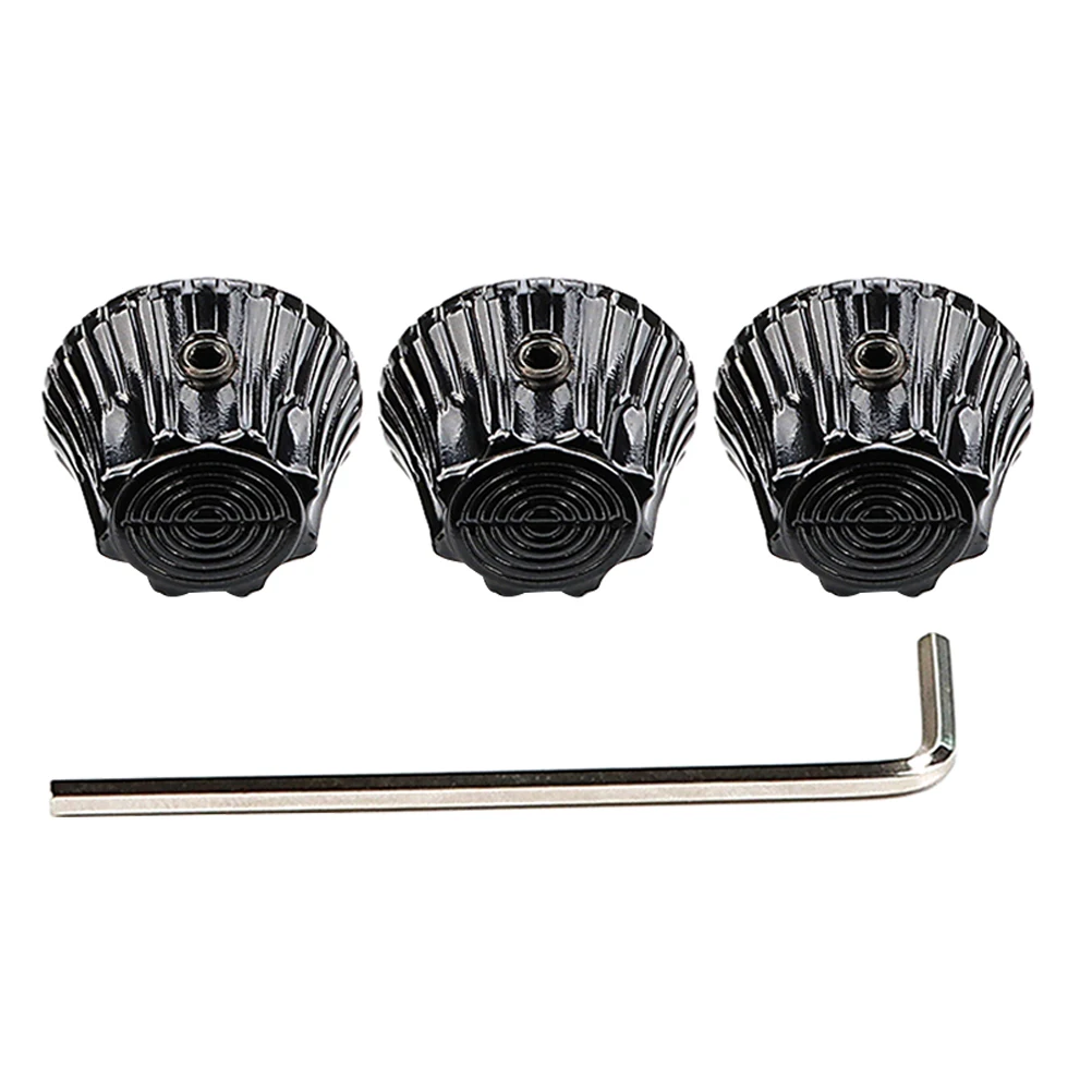 

4 Pcs Electric Guitar Knob Parts Aluminum Knobs Bass Control Potentiometer Iron Metal Pedal