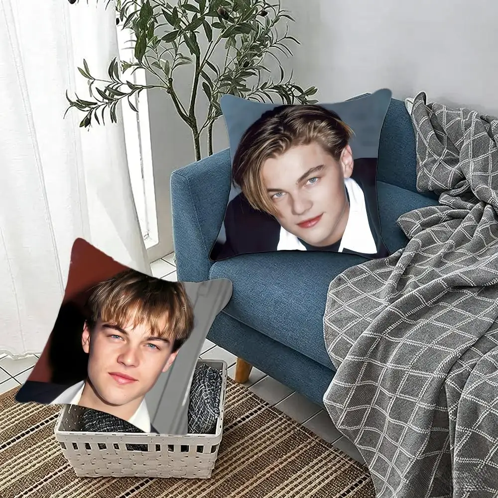 Iconic actor Leonardo DiCaprio Cushion Cover Fluffy velvet Nordic style plush Living room sofa decorative