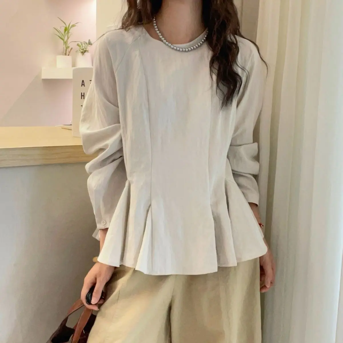 

Faionable ort Casual irt Женский воротник-стойка со сборками на талии irt Весна Осень Полиэфирное волокно Длинный све irt