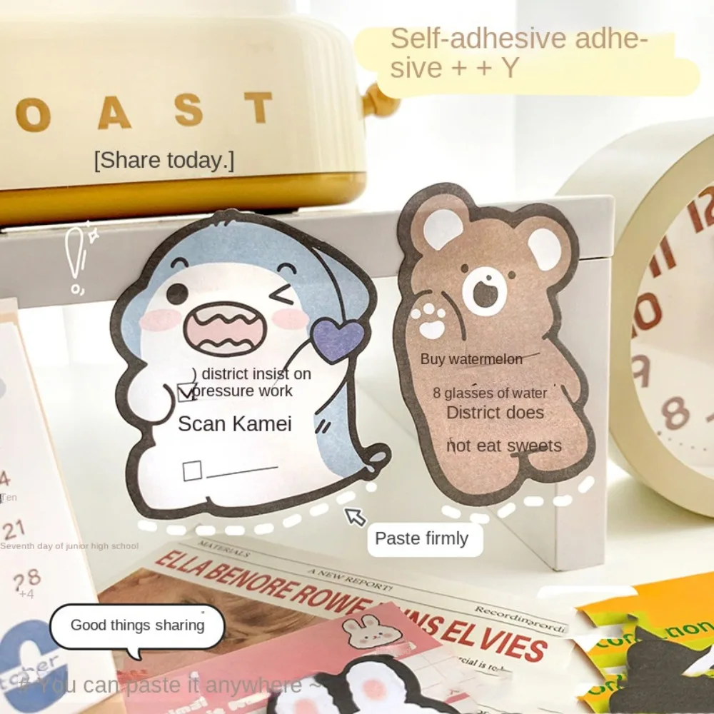 เครื่องเขียนสัตว์น่ารัก MeMO Pad วัวหมี Kawaii สัตว์ Sticky Notes กระต่ายสร้างสรรค์การ์ตูนหมี Sticky Notes ของขวัญเด็ก