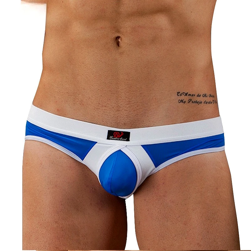 

Sexy Underwear Mens Convex Pouch Underpants Ice Silk Low Waist Patchwork Man Bikini Hombre Lingerie Elasticity Slips Nightwear