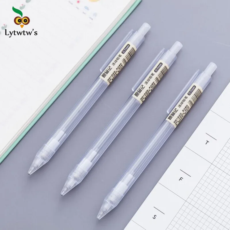 1 Pcs Cute simple Kawaii automatic Transparent Mechanical Pencil Novelty Offices School Supplies folder stationery creative