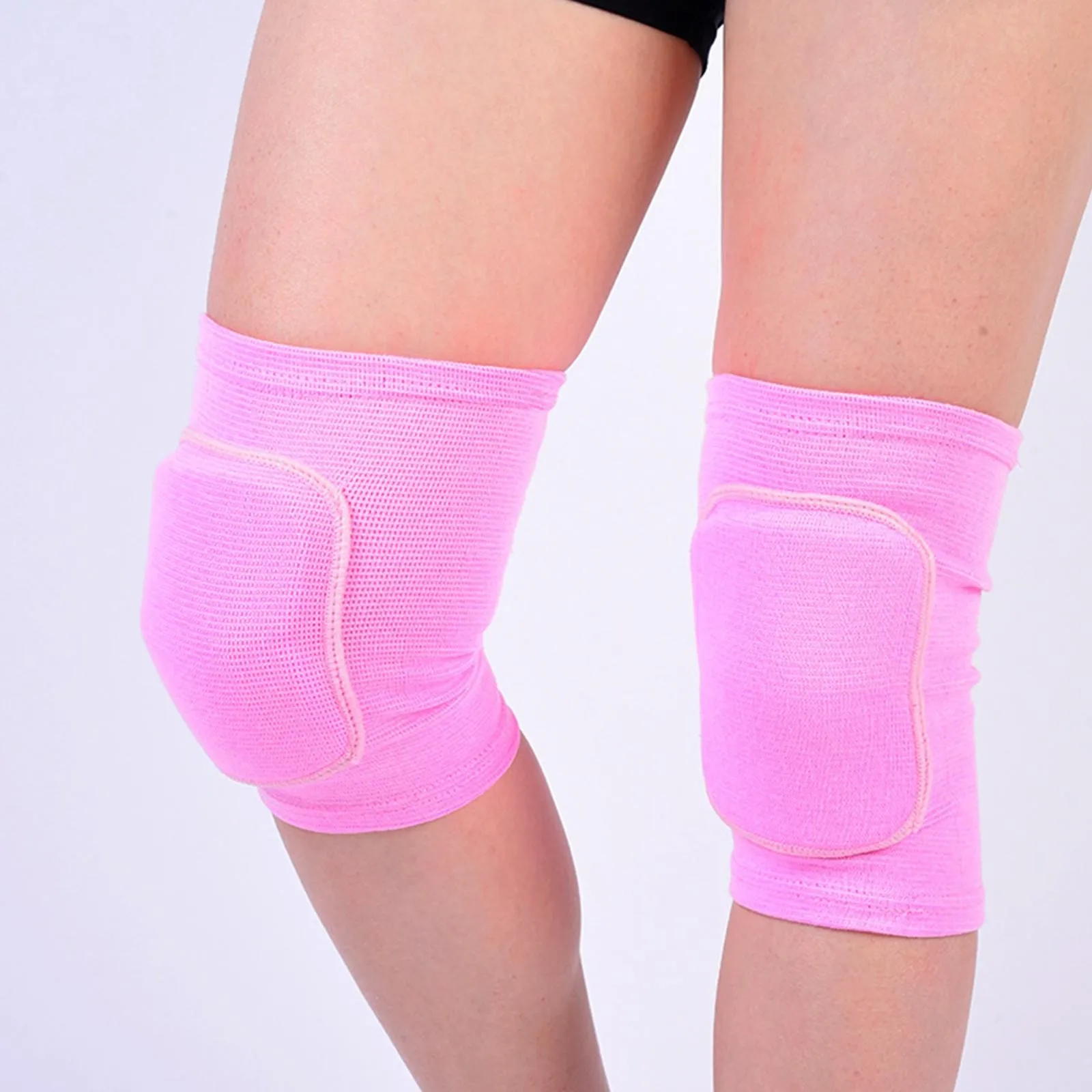 2 Stück Sport-Kompressions-Knieschützer, elastischer Knieschutz, verdickter Schwamm, Kniebandage, Unterstützung für Tanzen, Workout, Training – Detail 18